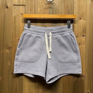 MWL Madewell Lilac Drawstring Waffle Knit Women's Sweat Shorts Size XXS